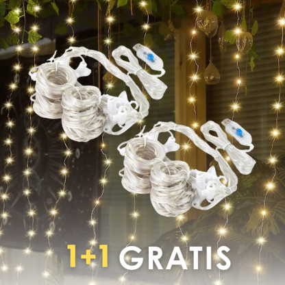 Λαμπερή κουρτίνα LED 1+1 ΔΩΡΕΑΝ